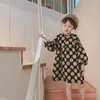 Filles Big Polka Dot Robe Automne Nouveaux enfants coréens à manches longues Casual Robes de princesse WTA34 Q0716