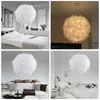 Lampe couvre abat-jour romantique plume pendentif onirique chambre salon salon suspendu avec E27 LED éclairage domestique