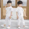 2021 Erkek Giysileri Set T Shirt Pantolon Yaz Bebek Erkek İki Renk Erkek Giyim Seti 2 T 3 T 4 6 8 10 12 Yıl Çocuk Giyim Suit X0802