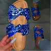 Bandana Slides For Women 2021 Cow Bow Tie Dye Sandals Summer Graffiti Flast Footwear Flat Wholesale Drop Slippers