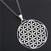 Pendant Necklaces Flower Of Life Charms Mandala Mercaba Spirit Digital Secret Charm Fashion Sports Yoga DIY Metal Necklace 1pcs250f