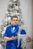 Royal Blue Mens костюмы Красивый тонкий Fit Groom Beabing свадьба свадьба смокинги помперузная вечеринка пиджака (куртка + брюки)