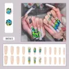 أظافر كاذبة 2023 Punk Graffiti Nail Patch مبالغ فيها نوع الغراء النمط القابل للإزالة فائقة الفقرة الطويلة حفظ الوقت 24pcs