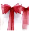 2021 Kleuren - 50 stks 8 "(20cm) W x 108" (275cm) L Organza-stoel Sashes Bruiloft Banket Decor + gratis