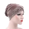 Fashion Muslim Women Elastic Velvet Hat Headwrap Turban Cap Accessories Amira Beanies Skullies Hair Loss Headscarf Cancer Chemo