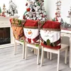 Housses de chaise dos de noël élastique couverture extensible père noël Navidad Table de dîner décor de fête fournitures de l'année