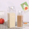 500ml / 1000ml Karton Wasserflasche transparent BPA freier Kunststoff tragbare klare Kiste für Saft-Tee-Milchflaschen