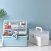 Medicinsk box Första hjälpen Storage 3 lager Stor kapacitet Sundries Organizer Multi-Functional Family Emergency Kit Blue / Pink / W 210922