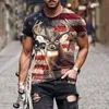 Homens Camisetas 2022 Casual Manga Curta Estátua Impressão T-shirt Verão Stars Stars O-pescoço Pullover Solto 3D Tops
