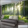 Wall Stickers Home Decor & Garden Custom Po Wallpaper 3D Green Forest Nature Landscape Large Murals Living Room Sofa Bedroom Modern Painting