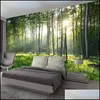 Stickers muraux décor à la maison jardin personnalisé po papier peint 3D vert forêt nature paysage grandes peintures murales salon canapé chambre peinture moderne