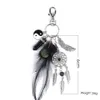 Men Keychains Moda negra Opala Natural Stone Dreamcatcher Carrecha de bolsa Chavening para mulheres keychain9936287