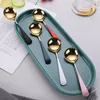 304 Stainless Steel Creative High Quality Fashion Round Spoon Soup Spoon Dessert Spoons Kitchen Dining Bar Flatware XG0296