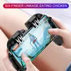 Sechs-Finger-All-in-One-Handy-Game-Controller, kostenloser Feuer-Tasten-Joystick mit coolem Lüfter, Gamepad L1 R1 PUBG Trigger 3 Typ