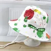 Chapeau de soleil de plage pour bébés filles, casquette seau d'été pour enfants, imprimé de fruits, chapeaux d'extérieur, visière de pêcheur pour tout-petits filles