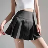 Kvinnor Petite Pleated Mini Skirt Zip-Side Fastening Koreansk tennis med långa ben A-Line och Paraply AWA4 210603