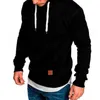 Men Hoodie Solid Color Drawstring Plush Casual Spring Sweatshirt for Daily Wear Y1213