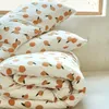 Conjuntos de ropa de cama Dormitorio Juego de ropa de cama de cuatro piezas Invierno Grueso Algodón puro Impresión Funda nórdica Moda Simple Familia El