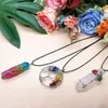 3 pair pendant necklaces tree of life copper wire wound natural quartz aura Healing Crystal Point chakra Jewelry Gift