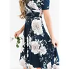 Kvinnors sommar Bohemian Floral Loose Empire Fashion Dress Casual Sundress Long Elegant Ruffle High Waist Women Estetic Dresses 210623