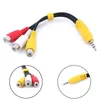 1pcs 3.5mm Aux Male Stereo to 3 RCA Female Audio Video AV Adapter Cable for High-Performance Playback