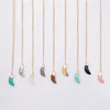 DIY Natural Original Stone Gold Plated Chain Pendant Necklaces For Women Girl Fashion Party Club Decor Jewelry