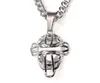 Accessoires de Sport en titane, pendentif croix de chauve-souris en argent, collier attrape-masque et chaîne, ensemble or noir en acier inoxydable