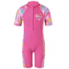 Baohulu 1-11 anni Costume da bagno per bambini Costume da bagno a maniche corte per bambina Un pezzo Upf50+ Rash Guard Neonata Bambini Costume da surf