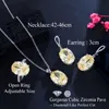 Oorbellen ketting cwwzirkons super glanzende grote ovale gele kubieke zirkonia kristal oorbel ring chique verlovings sieraden set voor vrouwen T573