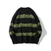 Sweater Men Winter Pull-Over Oversize O-pescoço O Graffiti Korean Streetwear