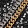 Uwin miami cubaanse link ketting 13mm volledige bling iced uit steentjes goud zilver kleur mode-sieraden ketting x0509