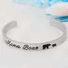 Letter Mama Bear Armband Rostfritt Stål Djurbjörnar unge Armband armband armband manschett för kvinnor Modesmycken Mors Dag present kommer och sandig