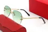 Classic Mens Sunglasses Brand Design UV400 Eyeglasses Metal Gold Frame Sun glasses Men Women Tiny wire Alloy Eyewear Frames With Red Boxes Lunettes De Soleil