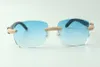 Designer micro-paved diamond sunglasses 3524025 with black wood arms glasses Direct s size 18-135mm2311