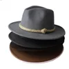 ファッションメンズレディースチェーペウフェミニノフェドーラハット紳士用ワイドブリムフックスジャズキャップパナマトップサン20帽子delm22