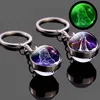 12 Constellation Luminous Keychain Glow In The Dark Glass Ball Pendant Zodiac Key Chain Holder Gifts for Men Women Lovers Friend