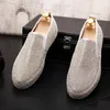 Wiosna Mężczyźni Mokasyny Buty Rhinestone Prom Designer Sukienka Ślub Oxford Mieszkania US Rozmiar: 6,5-9