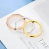 2021 Gold Color Stainless Steel Ring 3mm Thin Carving Pattern Rings for Women Men Jelwery Couples Lovers Gift