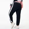 Printemps été nouvelle mode féminine Style de sport couleur correspondant impression anglaise taille élastique pull extensible pantalon ample Q0801