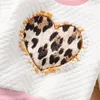 Completi per bambini Completi per bambina Completi per bambini Leopard Love Heart Top + pantaloni 2 pezzi / set Moda autunno inverno San Valentino vestiti per bambini