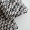 Plaid Blazer Kobiety Dorywczo Luźna Kurtka Vintage Z Długim Rękawem Kieszenie Płaszcz Kobiet Odzież Odzieży Elektroniczne Topy Znosić 210604