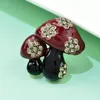 Pins, Brooches CINDY XIANG Mushroom Enamel Pins Brooch Cute Plant Vegetable Rhinestone Bag Lapel Pin Coat Accessories Friends Gifts