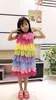 Summer Girls Rainbow Dress Sundress Kids Sling Dresses for Girl Teenager Party Princess Dress Carnival Costume Beach Clothing Q0716
