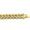 New bracelet high quality stylish Cuban chain gold plated Hip Hop all Crystal men's Ice out bracelet