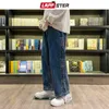Lappster Men Paisley Baggy Y2K cal￧as de jeans 2022 Mens Patchwork perna larga cal￧a jeans casual homem Harajuku Streetwear Jean 0309