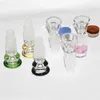 2 en 1 14mm et 18mm Slide Bowl Narguilés bols roses fumant épais brûleur à mazout tuyau tabac herbe sèche tube de verre coloré pipes à fumer