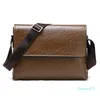 Qualidade Mens PU Couro Business Pasta Bolsa Laptop Ombro Messenger Sachel Bag q0112