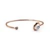 Mode C-vormige Open Rose Gold Malachiet Armband Paar Modellen Ingelegd met Sferische Edelstenen Koperen Armbanden Sieraden voor Vrouwen