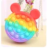 Decompressie Toy Bubble Toy Bag Silicone Rainbow Unicorn Schouder Messenger Exquisite en praktisch met riemen