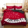 Homesky Bedding Set Piano Keyboard Music Note Duvet Cover Queen King Size Comforter 210615